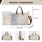 LATIQ MART Women's Office Essential Tote Bag With Double Handle Shoulder Strap, 15.6 Inch Laptop Compartment, Laptop Sleeve, Shoulder Work Handbag, Organizational Pockets For Girls (Sandy Beige)