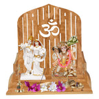 LINGAZ Wooden New Wall Mounted Hanging Puja Temple Stand for Home, Shop and Office