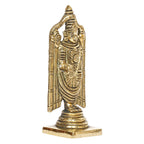 ARTVARKO Brass Tirupati Balaji Venkateshwara Idol Vishnu Chakra Namah Shankh Statue Murti Lord Srinivasa Pooja Vastu Religious Idol for Home Office Temple Decor Gift 5.5 Inch.