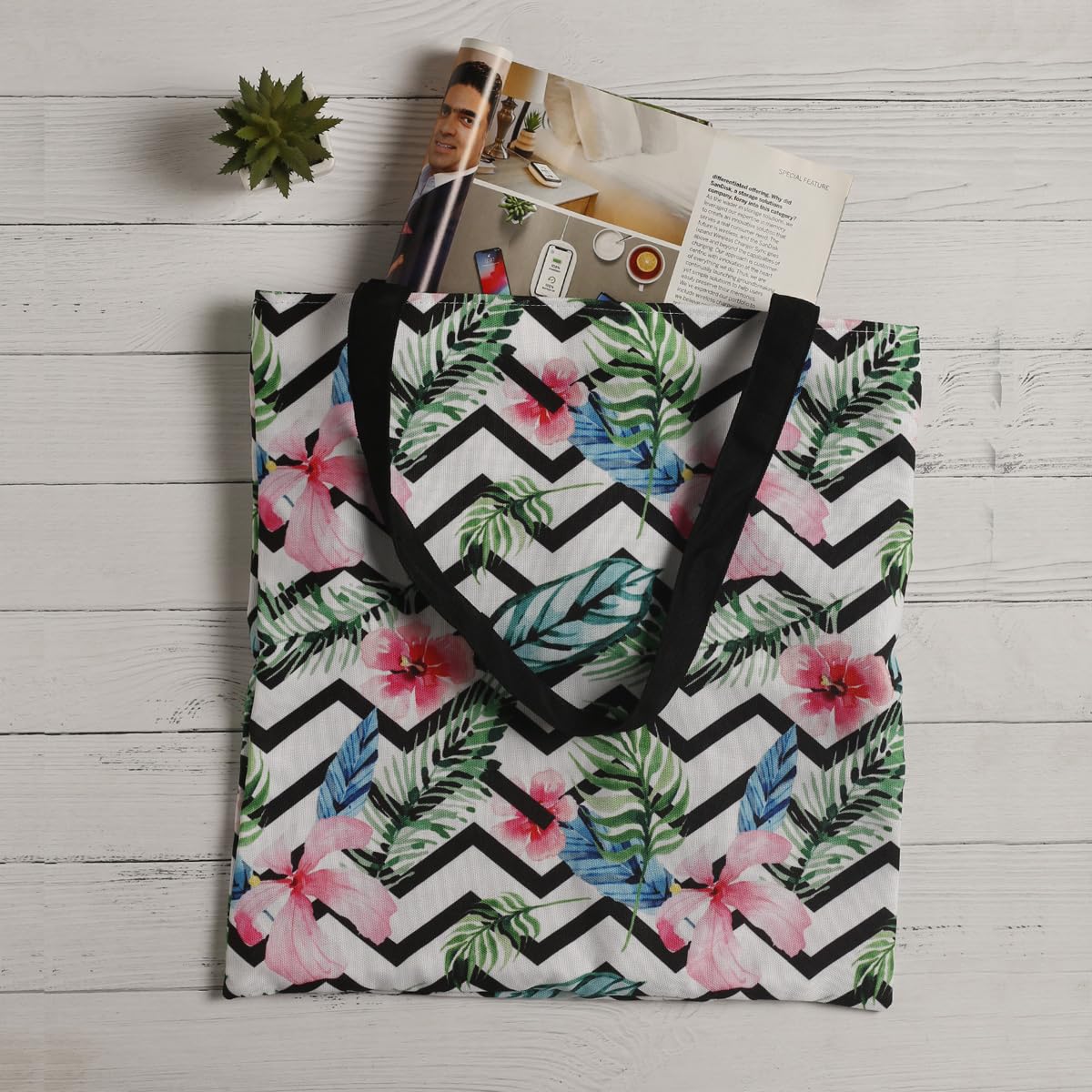 Purple Tree Canvas Tote - 1 Pc, Women's Printed Canvas Tote Bag, Stylish Bags