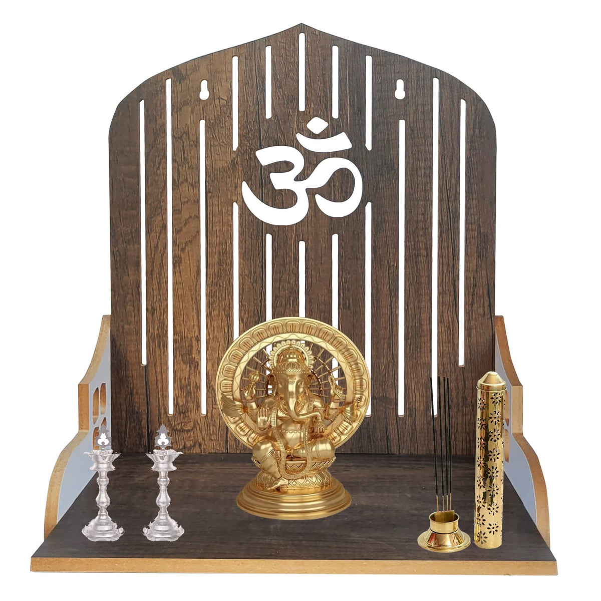 LINGAZ Handmade Beautiful Small Wooden Home and Office Temple/Pooja Mandir/PUJA