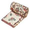 COZY FURNISH Summer Single Bed Blanket 144x220CM, Cooling Microfiber Cotton, Lightweight 150GSM AC Comforter, Soft Breathable Floral Print Quilt,Summer & AC use Mild Winter,Perfect for Gifting, Pink Kafalo