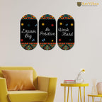 Artvibes Dream Big Positive Quotes Printed Wooden Wall Hanger for Home | Office | Living Room | Gift | Modern Decoration Items | Kitchen Wall Decor | Artworks (WH_9016N), Set of 3