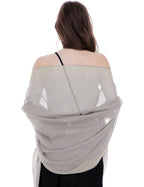 Shawls and Wraps for Evening Dresses Wedding Shiny Scarf Light Gray