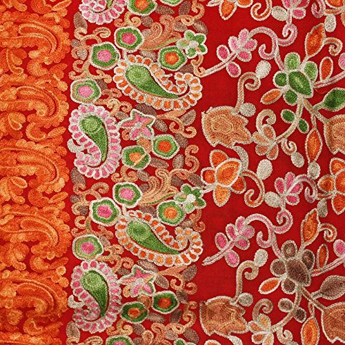 Matelco Women's Red Pashmina Embroidered Women Stole (AD002MJ121RE)