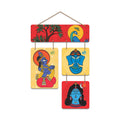 Artvibes Hindu God Lord Krishna Ganesha Shiva Wall Hanging Home Decorative Wall Art | Spiritual Decor Items | Painting Wall Decor | Wall Illustrations | Art Print | Art For Wall | Gift Item (WH_6547N)
