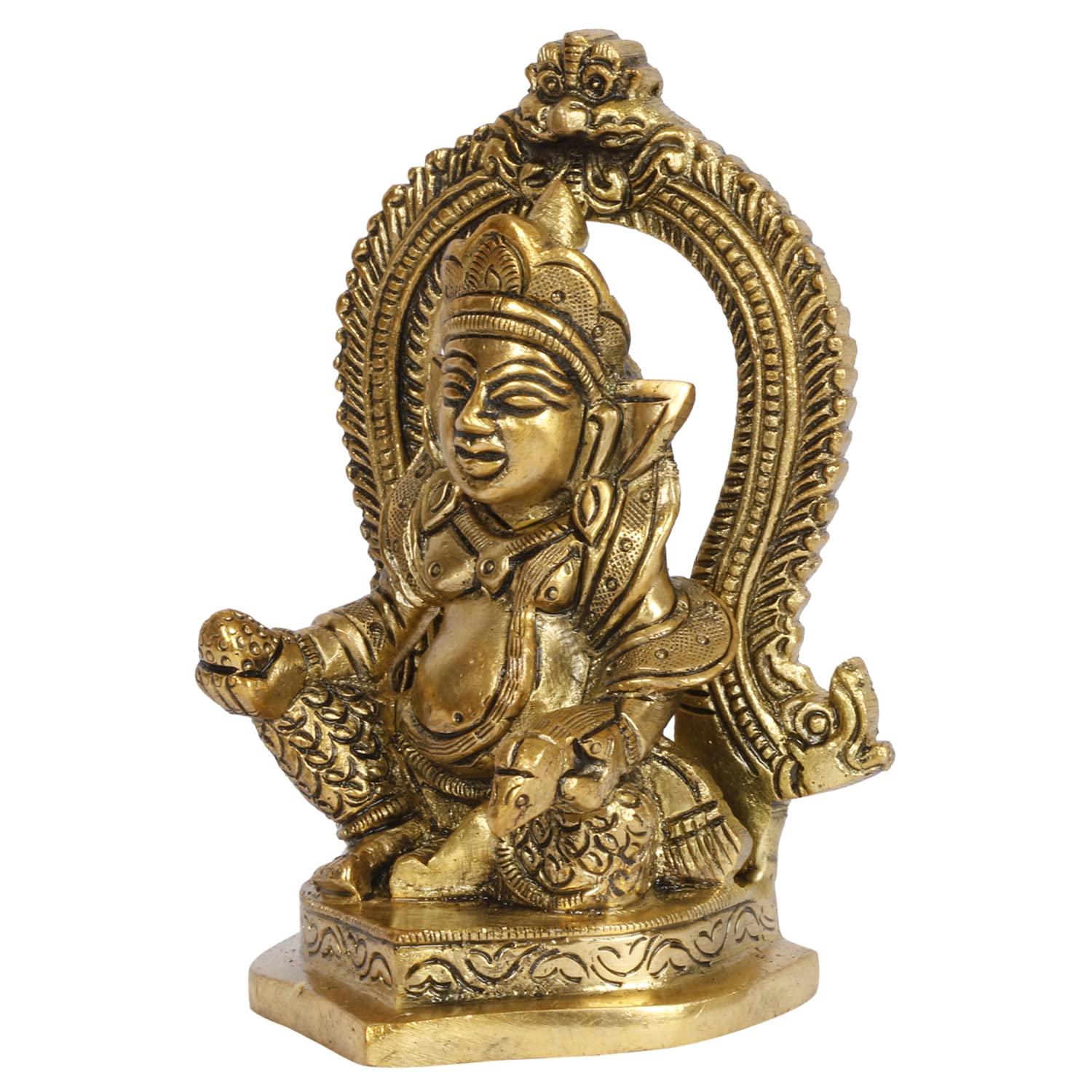 ARTVARKO Brass Lord of Treasure Wealth Maharaj Kuber Laxmi Murti Statue for Maha Dosh Nivaran Prosperity Home Décor 4.5 Inch