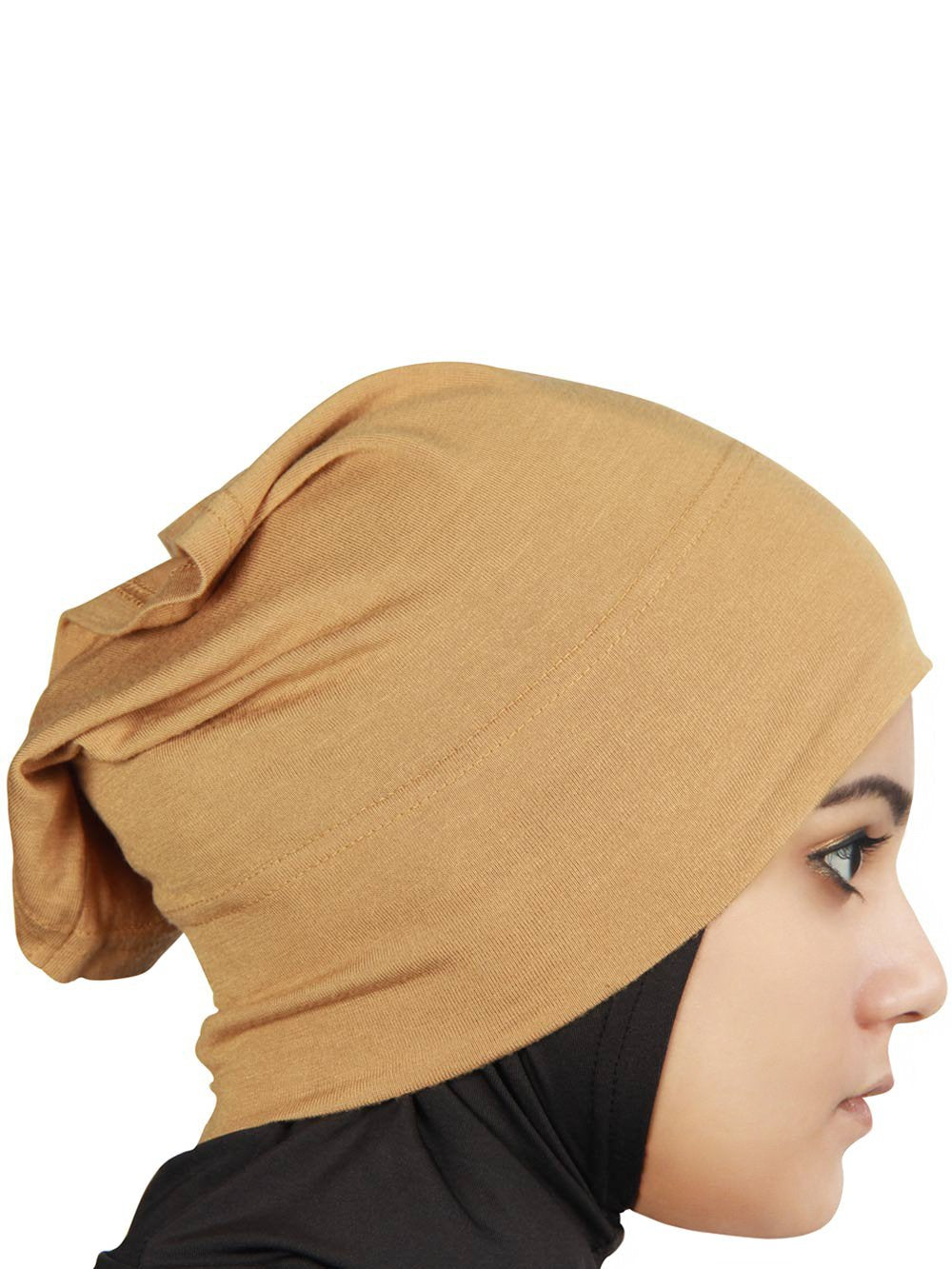 MyBatua Women's 2-Piece Al-Amira Hijab with Under Scarf/Cap/Bonnet in Soft Viscose Jersey for Female, Ready to Wear HJ-129 (Beige)
