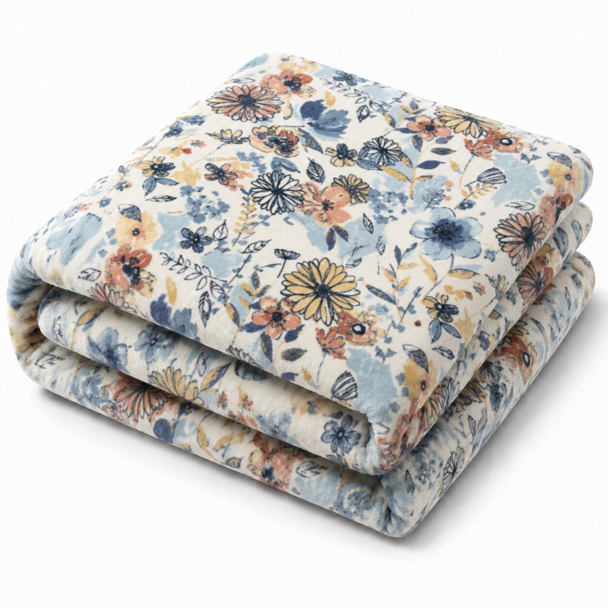 Rubru Leo Flannel AC Blanket | Ultra-Soft Lightweight Blanket for Year-Round Use | Warm, Cozy and Machine Washable (Pastel Garden, Single) Kafalo