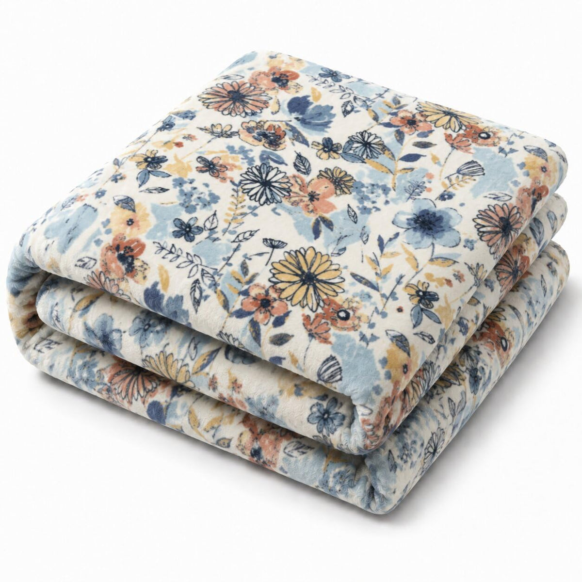 Rubru Leo Flannel AC Blanket | Ultra-Soft Lightweight Blanket for Year-Round Use | Warm, Cozy and Machine Washable, Pastel Garden, Double Kafalo