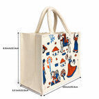 Printed Canvas Tote Bag | Eco-Friendly Reusable Multipurpose Shopping & Gift Bag with Cotton Rope Handles | Assorted Designs | 10(L) x 8.5(H) x 5.5 (w) Inch (Pack of 5)
