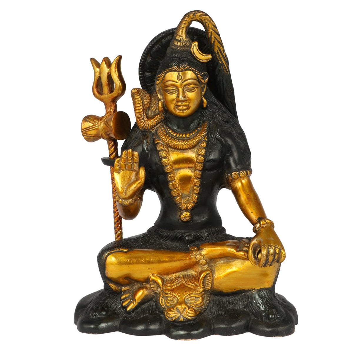 ARTVARKO Bholenath Idol|Lord Shiva Idol Brass Statue Bhagwan Bholenath Shiva Blessings for Good Luck,Health and Wealth 8.5 Inch