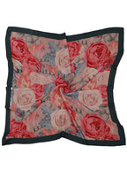 leeza store Women's Silk Scarf For Women – Muted Dusty Pink Rose Digital Printed Stole, 40 X 40 Stylish Neck Wrap, Hair & Head Scarf