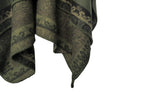 Urban CoCo Women's Color Block Shawl Wrap Open Front Poncho Cape, Series 29-dark Green, One Size