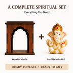 SOLOBOLO Mandir for Home with Door | Wooden Pooja Mandir with Storage | Step Home Temple for Pooja Room | Premium MDF Engineered Wood | Car Decor