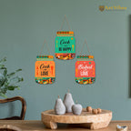 Artvibes Cook with Love Wall Decoration Items for Kitchen | Cafe | Restaurant | Quotes Decor Item | Printed Wall Decoration | Kitchen Quotes Decor Item | Wall Art | Wall Poster (WH_8913N), Set of 3