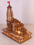 Ram Mandir Ayodhya Model - Perfect DESIGN for Devotees | Ram Mandir Wood - Diwali Decoration Items for Home Decore | Car Dashboard Accessories | Spiritual Gifts LED LIGHT(6*4 INCH) (Traditional)