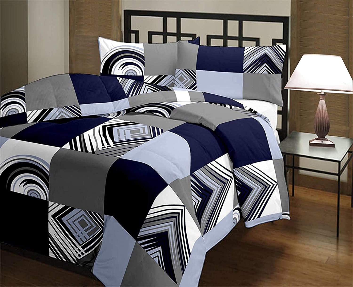WONDERLOOK 100% Super Soft Reversible Design Dohar I AC Blanket I Blanket for All Season I Gifting (Single, Blue Check) Kafalo