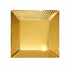 Kruvad Stainless Steel Gold Hammered Decorative Tray for Vanity Perfume Jewelry Makeup Organizer Square Serving Plate for Snacks Dry Fruits Dining Table Dresser Bathroom Counter & Home Decor
