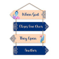 Artvibes When God Closes One Door They Open Another Decorative Wall Hanging Wooden Art | Quotes Decor Item | Wall Accent | Office Decor | Inspirational Quotes Wall Art | Mdf Wall Decoration(WH_4402NN)