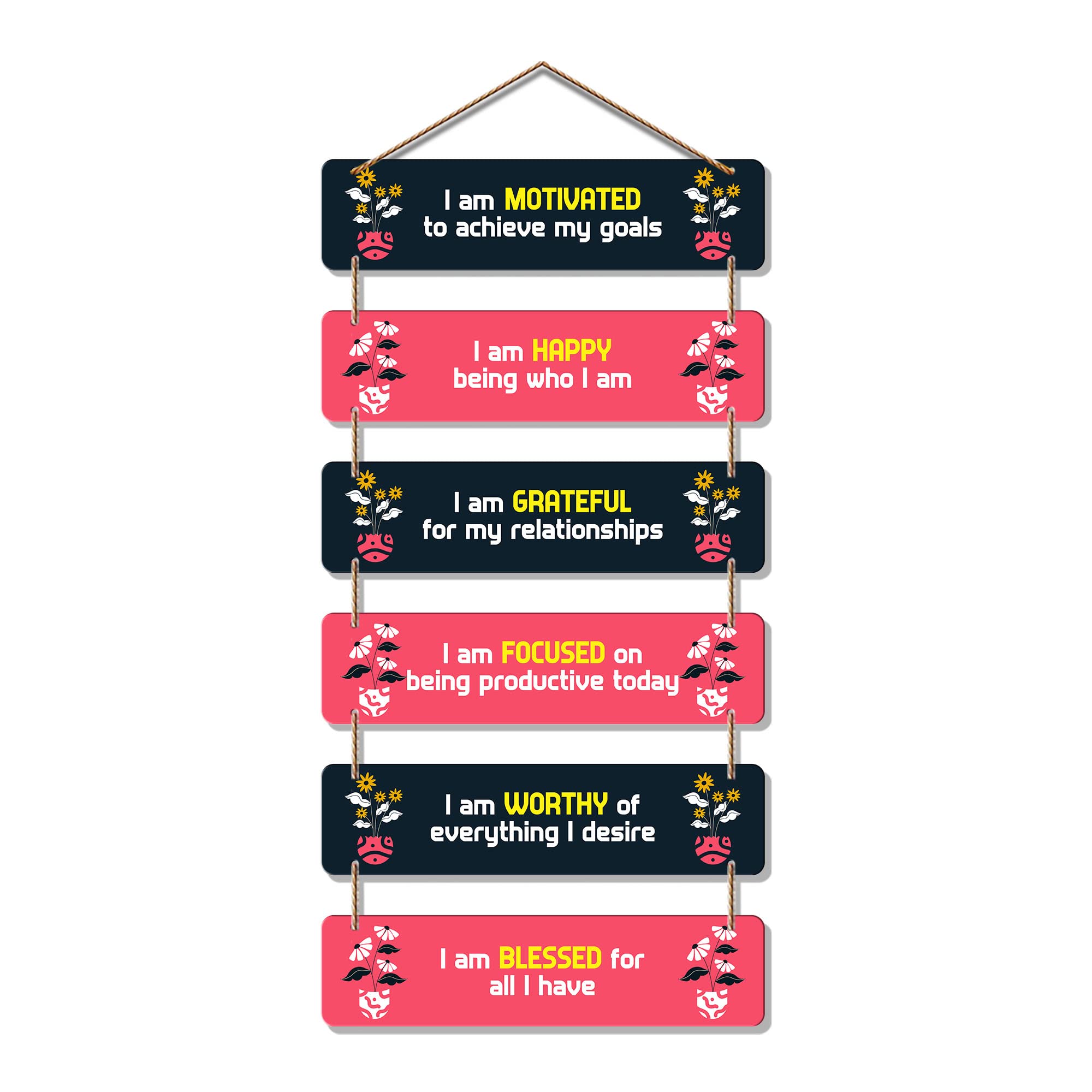 Artvibes I Am Motivated To Achieve My Goal MDF Wall Hanger | Quotes Decor Item | Motivational Wall Decor | Wall Accent | Graphic Art | Gift Items | Office Wall Decoration Items (WH_3242N)