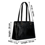 Richsign Leather Accessories Full-Grain Natural Leather Top-Handle Satchel Handbags & Shoulder Tote Bags For Women (Dimension- L-13 X H-10 X W- 5 Inch, Weight- 0.8kg / 800g (Black)