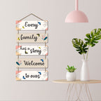 Artvibes Every Family Has A Story Welcome In Ours Decorative Wall Art MDF Wooden Wall Hanger for Home | Wall Art For Hall | Family Quotes Wall Hanging | Wall Poster | Wall Art Print (WH_6203N)