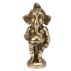 Svarup Brass Standing Ganesha Idol in Gold Color Height 5 Inch Weight 1 Kg