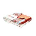BLOCKS OF INDIA 100% Cotton Dohar King Size Reversible Hand Block Printed Malmal Summer Dohar/Blanket (Grey Orange Flower) Kafalo