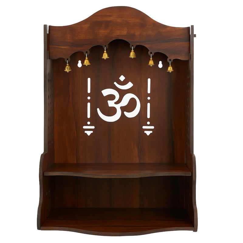 HOMEWEY DECOR Wooden Home Temple Handcrafted Support Heavy Idols Luxurious Finish Pooja Mandir for Home and Office Wall Mount for Room (Design5)