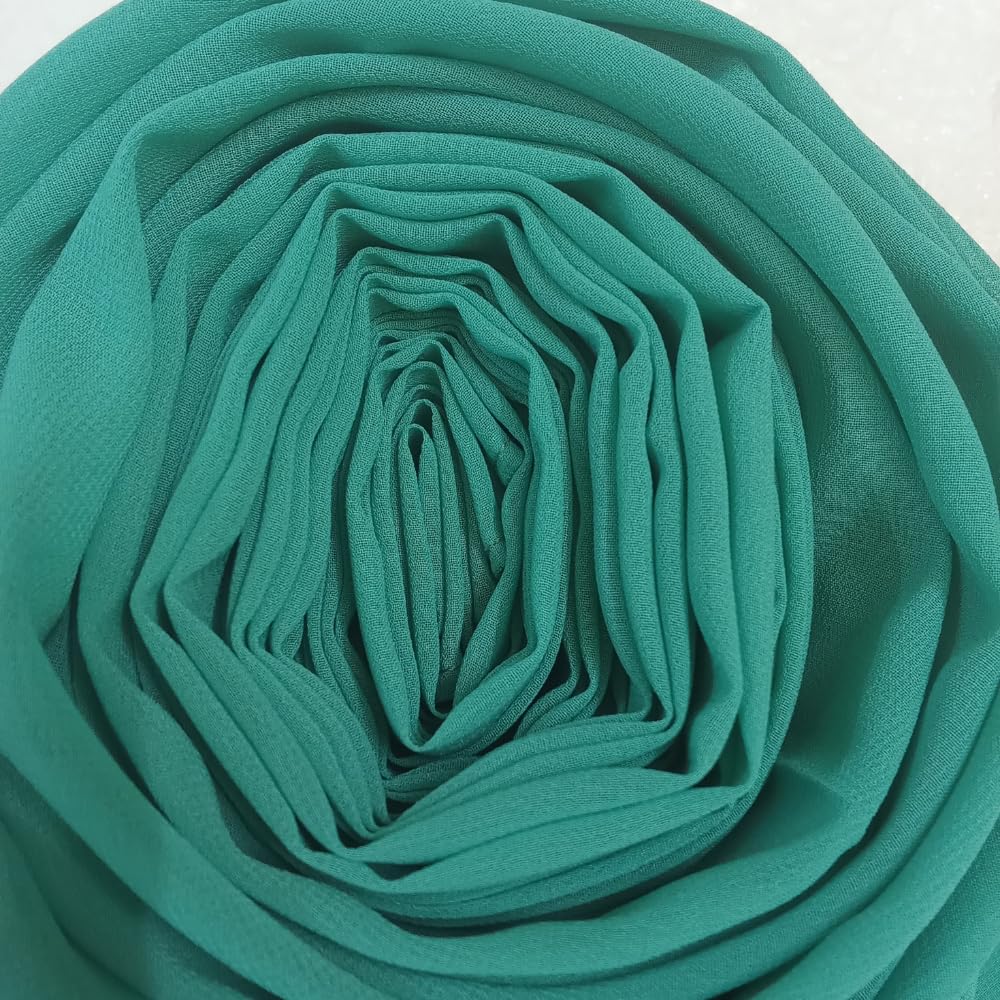 Trending Combo of 2 Muslim Women Malaysian Soft Plain Chiffon Georgette Fancy Hijab/Scarves/Shawl/Stoles/Duppatta/Solid head Wrap College Girls Abaya Scarf Collection (Sea Green, Choco Brown)