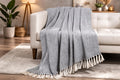 Tarantaran All Season Cotton Weaved Throw Blanket for Bed/Sofa 50x70 INCHES (Grey) Kafalo