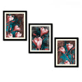 VIBECRAFTS Tulips Flower Decorative Wall Frames Set of 3 For Office Digital Reprint Posters with Synthetic Wooden Frame Home, Office Decorative Gift Item(15 inch x 12 inch)(PFVC3Pcs4_1318)