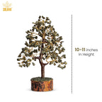 SOLAVA Pyrite Crystal Tree for Money - Money Stone Tree for Wealth, Confidence, Vastu Correction, Positive Energy, Reiki Healing and Good Luck- 300 Beads- 10-12 Inches