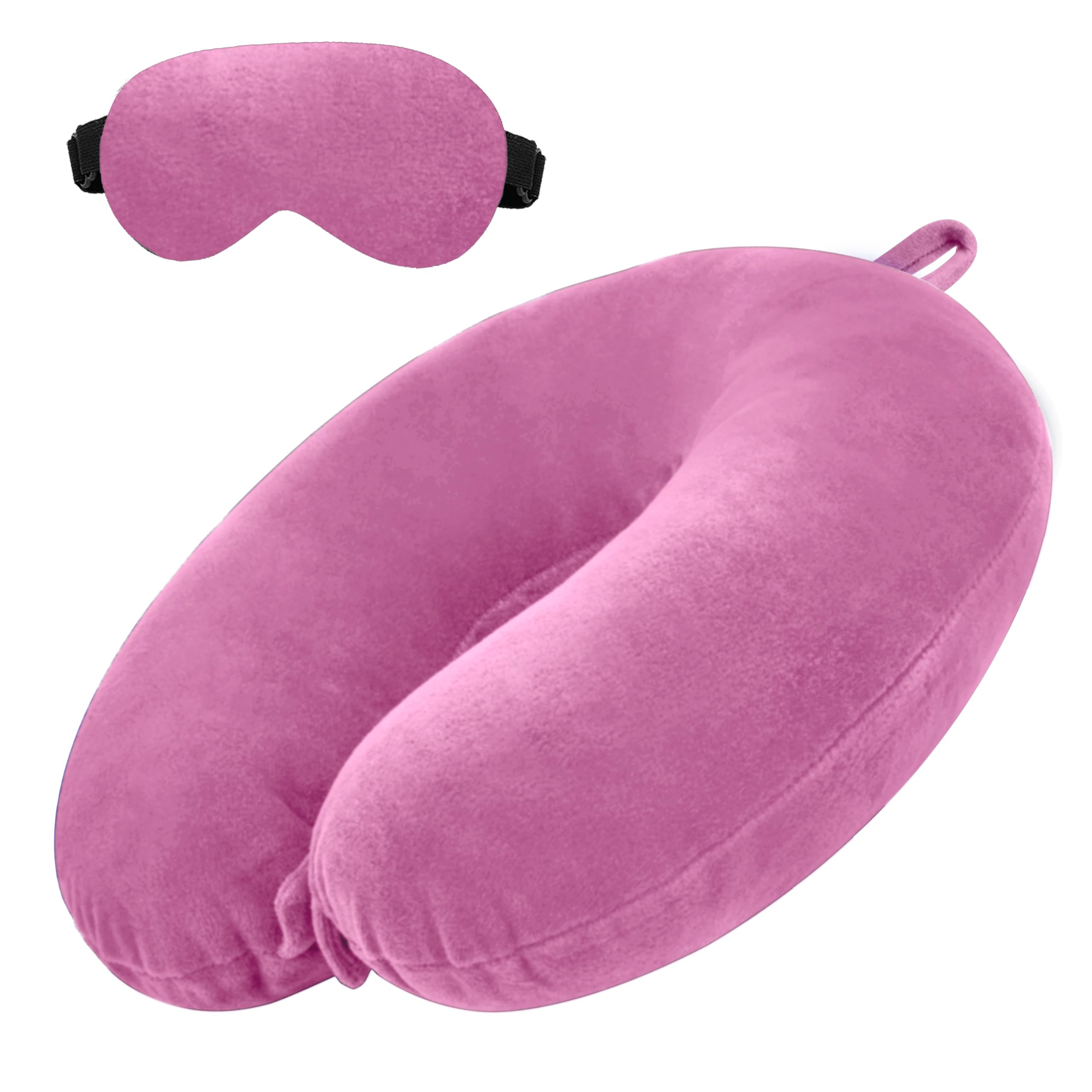 Travel Pillow Inflatable [UPGRADED] Portable Head Neck Rest Pillow for Airplane Ergonomic Design Flight Pillow for Office Napping Airline Traveling Bus Car Train Camping-Free Eye Mask&Earplug Included