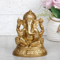 Svarup Brass Ganesh Ganesha Idol Good Luck God Statue Religious Pooja Temple Decorative Sculptures Height 5 Inch