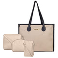 LEGAL BRIBE Crock Style Tote Bag Combo Of 4 (Beige/Black)