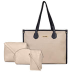 LEGAL BRIBE Crock Style Tote Bag Combo Of 4 (Beige/Black)