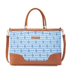 Caprese Peace Tote Bag, Large | Stylish Handbag for Women with Laptop Compartment | Spacious, Versatile Office & Daily Essentials Tote | Detachable Sling Strap, Multiple Organizational Pockets (Blue)