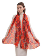 EH 100% Pure Mulberry Silk Scarf for Women, head scarf, neck scarf, hair scarf, digital printed long (22 X 72) (MC 11)