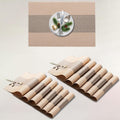 Lellow Woven Vinyl Stylish Washable Dining Table Placemats - (Almond Beige, Pack of 12) Kafalo