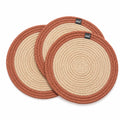 ST SAPROSE ® Round Trivet Mat Set of 3, Heat Resistant Polypropylene Pot Mat for Hot Pots, Pans & Casserole, Machine Washable Non-Slip Table Mat for Dining Table (9 Inch, Tan) Kafalo