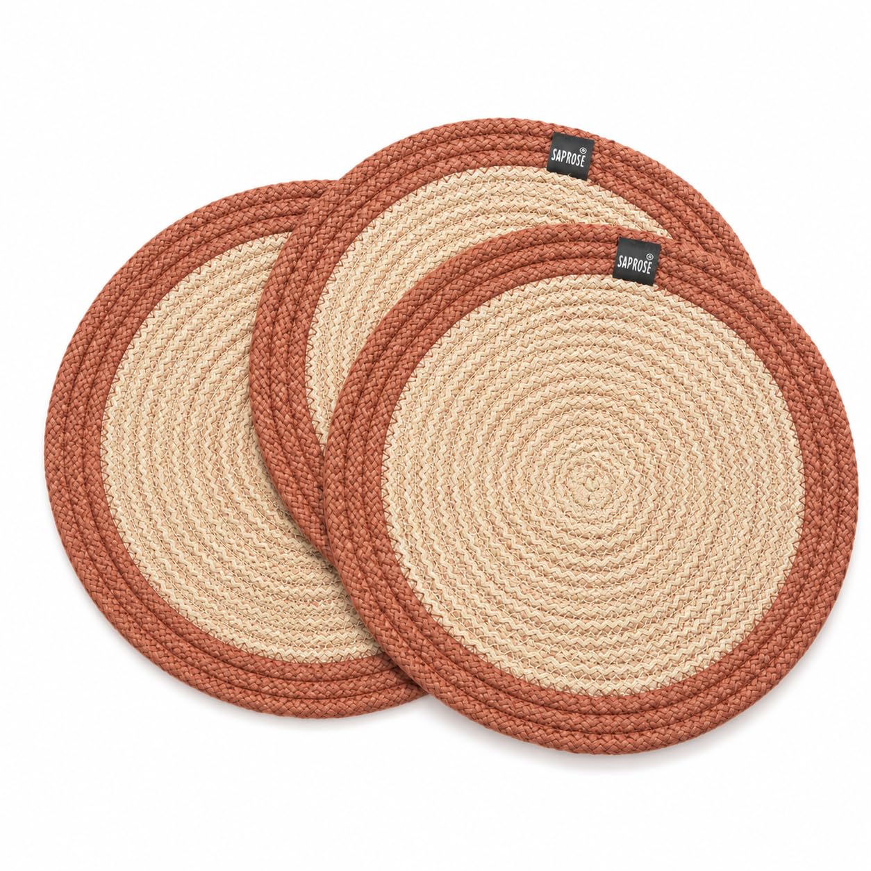 ST SAPROSE ® Round Trivet Mat Set of 3, Heat Resistant Polypropylene Pot Mat for Hot Pots, Pans & Casserole, Machine Washable Non-Slip Table Mat for Dining Table (9 Inch, Tan) Kafalo