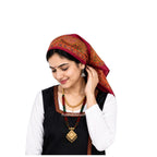 RiddhiInfotech Uttarakhand Pahadi Printed Square Scarf for Women | 26 x 26 Inch Traditional Head Scarf | Vintage Hair Wrap, Bandana, Neck Scarf & Stylish Fashion Accessory | Multicolour