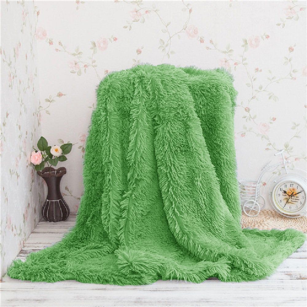 Soft, Plush Faux Fur Fabric, 6 feet x 5 feet Turquoise Blue (Dark Green) Kafalo