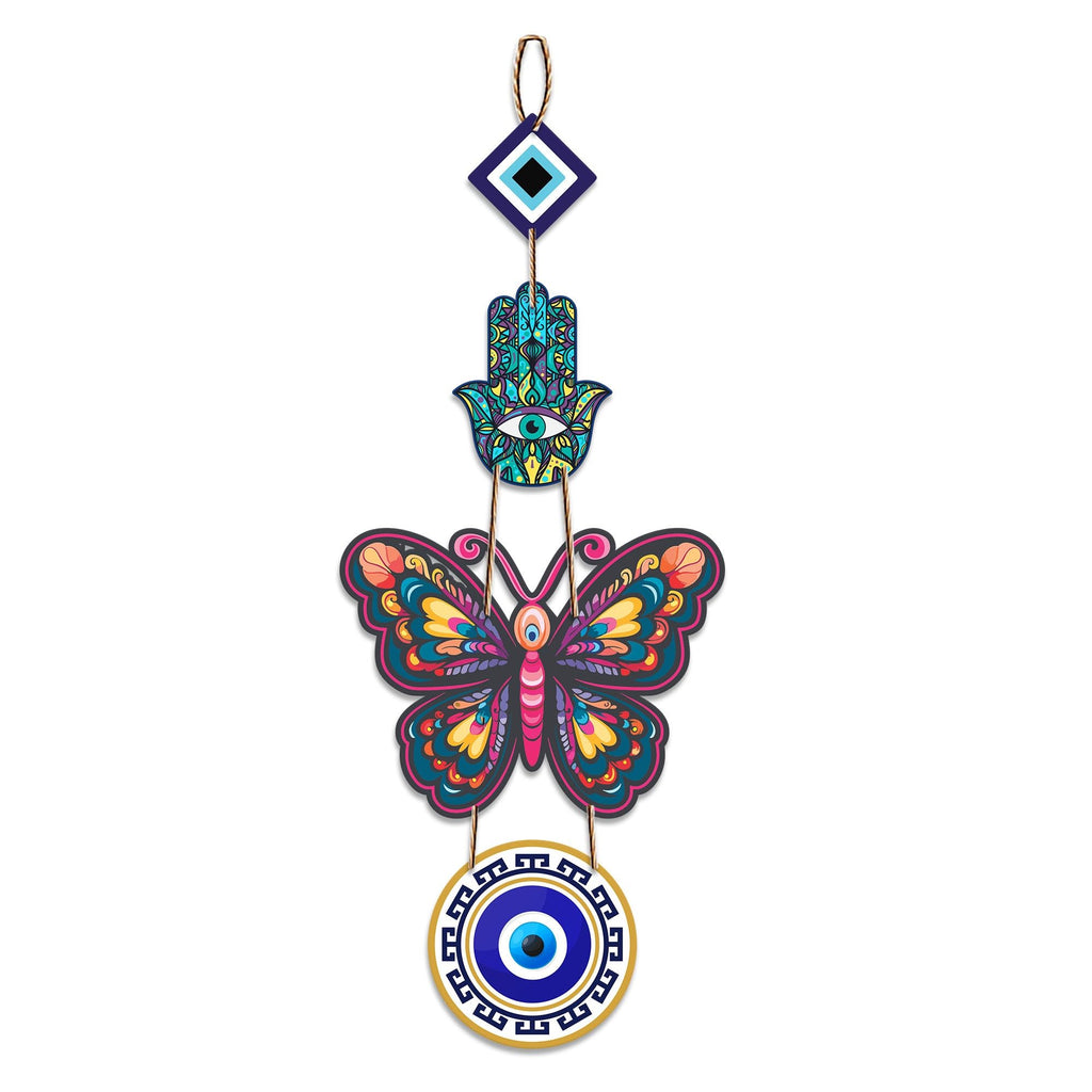 Artvibes Designer Butterfly Wooden Wall Hanging For Luck Properity For Home Decoration | Livingroom | Spiritual Decor Items | Wall Illustrations | Ethnic Wall Decor | Wall Art Print (WH_8508N)