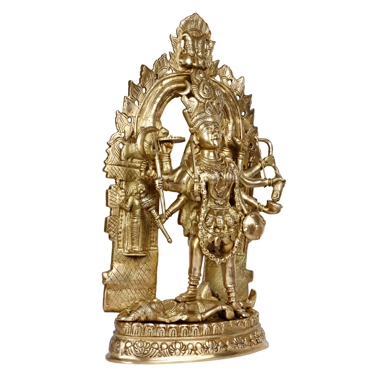 ARTVARKO Big Brass Kali MATA Murti Maha Kaali with Shiva Idol Adi Shakti Ma Mahakali Kalika Maa Statue 22 Inch