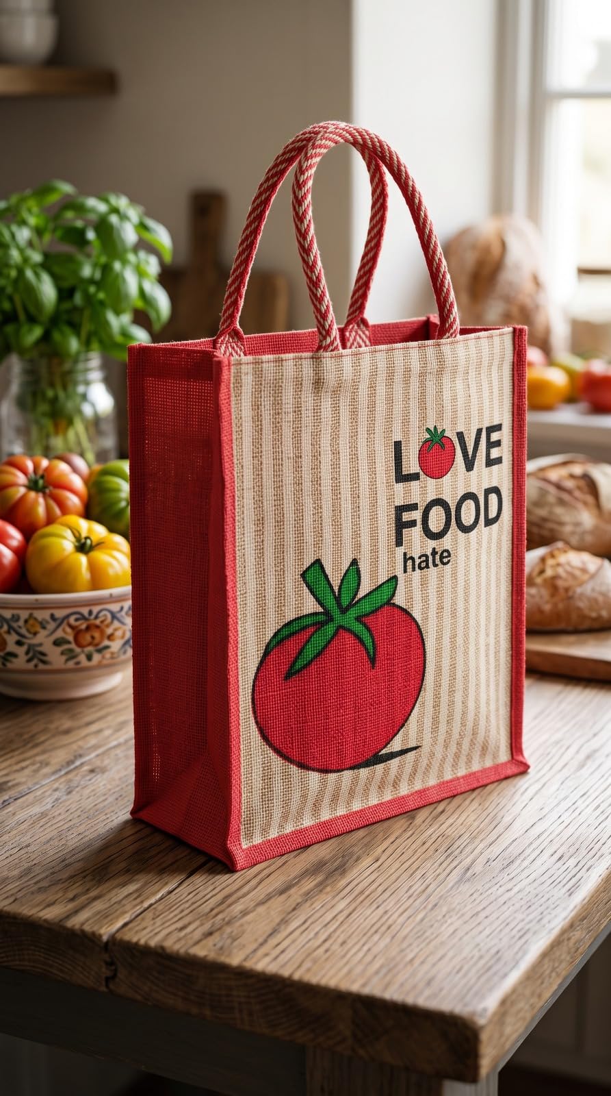 NEXUS Love Food Re-usable Jute Bag