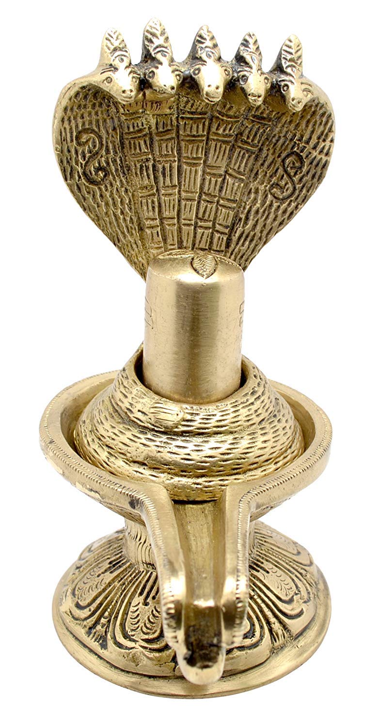 ARTVARKO Shivling Idol Brass Shiva Murti Shivlingam Puja Statue God Mandir Temple Pooja Puja Home Decor Vastu Showpiece Height 6 Inches