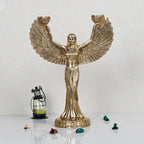 Artvarko Brass Egyptian Angel Pari Designer Tealight Dual Candle Holder Idol Statue for Dining Table Home Decorations Gift 12 Inch